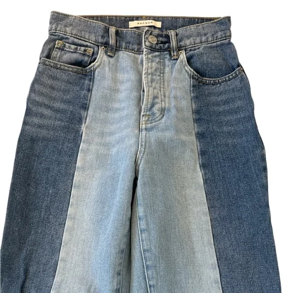 PacSun 90’s Colorblock Two-Tone High Rise Straight Leg Jeans - Picture 6 of 12